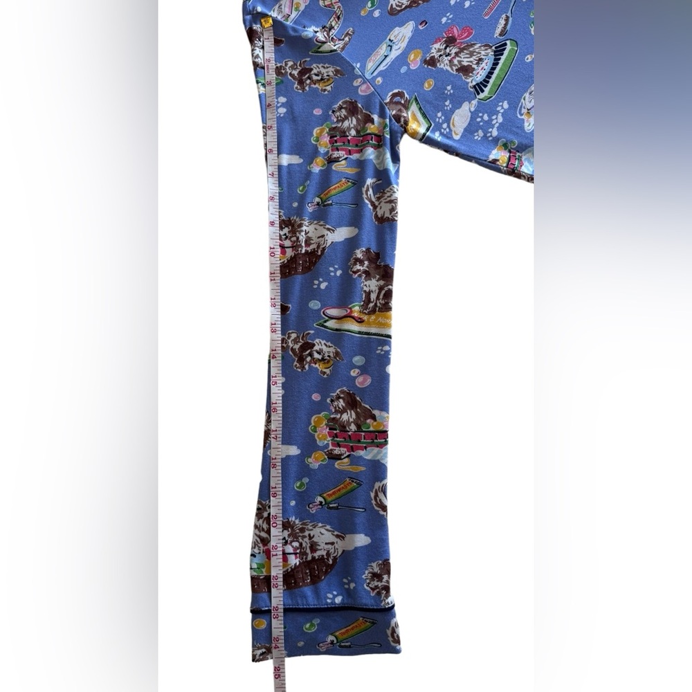 Nick and Nora Pajama Top Dog Grooming Bubble Bath Button Down Size Small - Picture 5 of 10